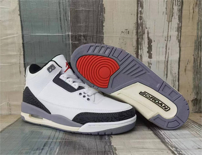 Men's Running weapon Air Jordan 3 White/Black Shoes 0114